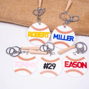 Personalisierte Acryl Baseball Tasche Namensschild, Baseball Gepäckanhänger, benutzerdefinierte Schlüsselanhänger, Team Geschenke, Sportanhänger, Baseball Geschenke, Team Player Geschenke