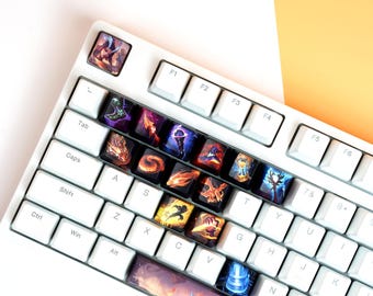 Teclas de campeón personalizadas, teclas PBT, teclas de League of Legends, teclas de teclado mecánico, iconos de equipos, teclas de juego, regalos para él