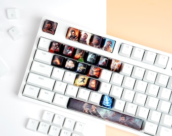 Custom LoL Keycaps, Premium PBT Material, Unique Mechanical Keyboard Gear with Champion Portraits,  Gift for League of Legends Gamers