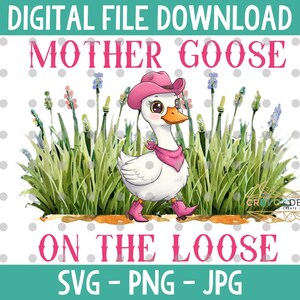 Mère oie en vrac Png Svg, conception de la fête des mères, drôle mignon sublimation animal png, idiot drôle d'oie en liberté, canard Svg png