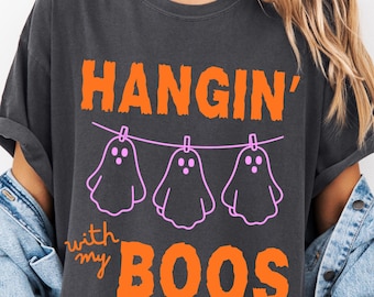 Hangin' With My Boos PNG, Cute Ghost Halloween PNG, Spooky Friends Shirt Design, Funny Halloween Sublimation (Digital Download)