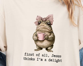 Jesus Thinks I'm A Delight PNG, Christian Frog Design, Funny Christian Toad  (Digital Download)