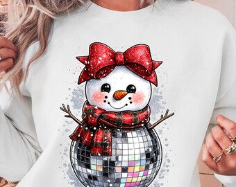Christmas Disco Snowman Png, Winter Snowman Png, Christmas Girly Png, Christmas Png, Merry Christmas Png, Xmas Holiday Png, Christmas Gifts