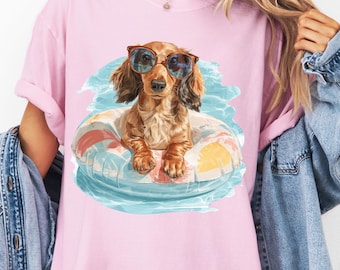Dachshund Summer PNG, Pool Float Dog (Digital Download)