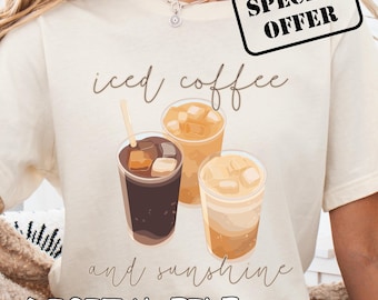 Iced Coffee & Sunshine PNG: Summer Shirt Design (Digital Download)