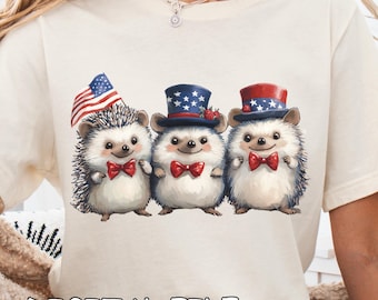 Patriotic Hedgehog 4th of July PNG, American Design (Digital Download)