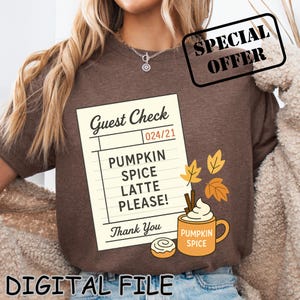 Pumpkin Spice Latte Shirt Design: Fall Coffee PNG (Digital Download