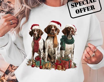 German Shorthaired Pointer Christmas PNG: Festive Dog Design (Digital Download)