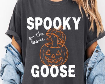 Spooky Goose PNG, Halloween Goose Sublimation Design, Funny Pumpkin Goose PNG, Spooky Season PNG, Halloween Clipart (Digital Download)