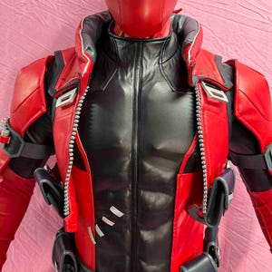 Deadpool Cosplay Kostuum | Tactisch huurlingenpak voor heren | Rood-zwarte antiheldenoutfit | Comic Con superheldenpantser