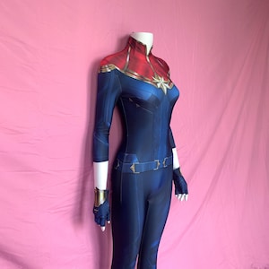Kapitan Marvel Kostium Bodysuit Carol Danvers Cosplay