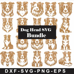 Dog Heads SVG Bundle, Complete Dog Breeds Clipart, SVG and PNG Vector Graphics, Breed Specific Dog Portraits, Customizable Dog Art