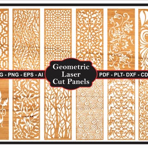 Geometric Laser Cut Panels Svg, Wood Panel Wall Art, panel collection, laser cut files, Lightburn laser cut Panel Files,  Panel