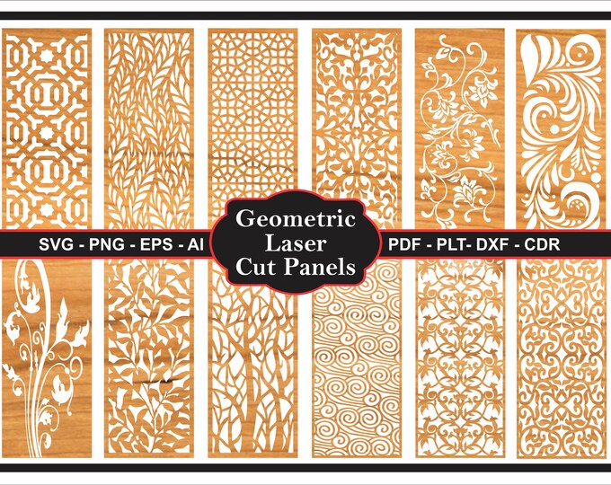 Geometric Laser Cut Panels Svg, Wood Panel Wall Art, Panel Collection ...