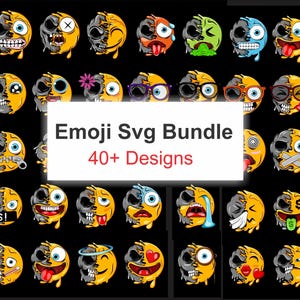 emoji faces svg clipart collection clip art 40+ svg digital emoji, printable emoji faces digital download birthday party supplies decoration