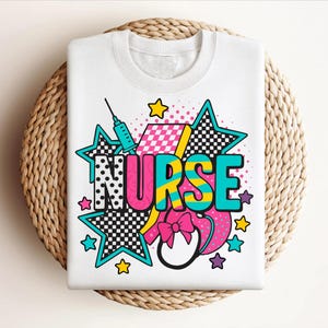 Retro Nurse Svg, Checkered Nurse Shirt Design, Nurse Life Sublimation PNG, Preppy Nurse Digital Download, Gift for Nurse, Nurse Bow Png