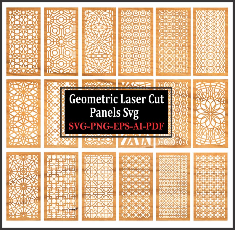 Ecorative Panels Bundle, Abstract Mosaic , Room Divider, Cnc Files ...