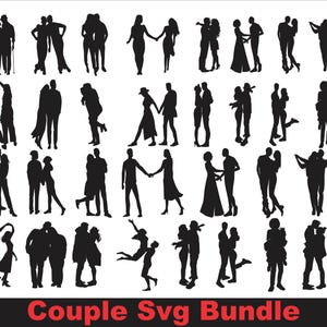 Couple Svg Bundle, Couple Clipart, Couple Silhouette, Lovers Svg Bundle, Couple Svg Cut Files For Circut, Couple Png Bundle, Couple Svg,Dxf