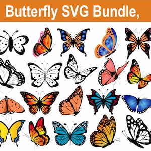 Bundle papillon - SVG, PNG, JPG - fichier de coupe papillon, fichier de coupe numérique, papillon Svg, téléchargement numérique, fichiers pour Cricut, prêt à découper