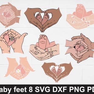 Baby Feet and Hand SVG Bundle, new born svg, Baby feet svg, mother day svg, Heart Hand Baby Feet svg, Holding Feet svg, Baby svg,