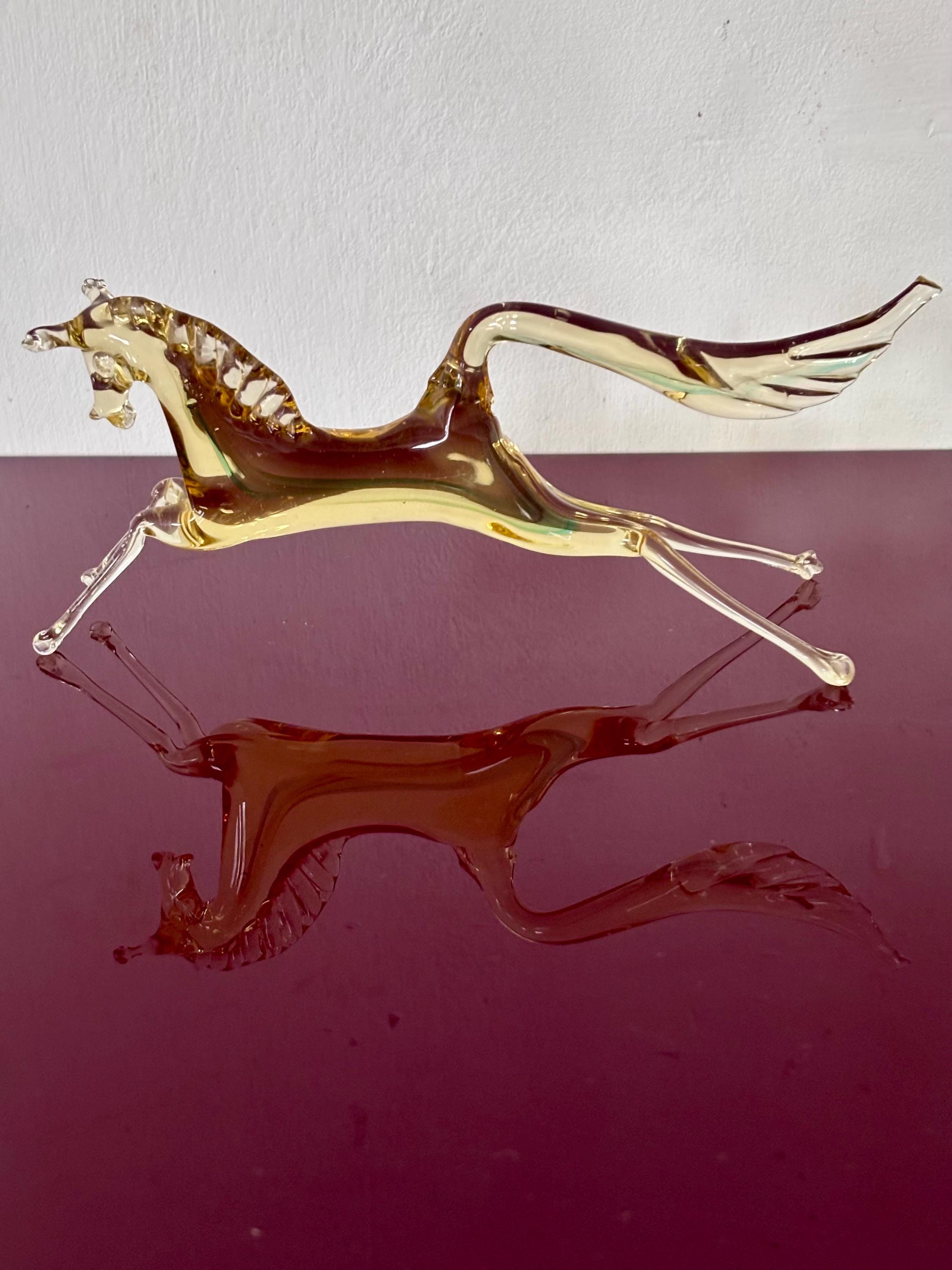 Glas paard hengst in Murano stijl 30cm glas figuur sculptuur glas figuur paard