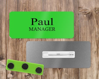 Custom Name Badge: Personalized Magnetic or Pin Back