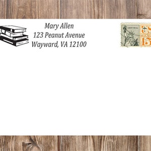 Books Address Stamp, Personalized Love to Read Rubber Return Address Self-Inking, Teacher Stamp