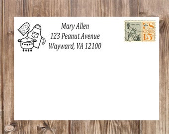 Love to Cook Address Stamp, Personalized Rubber Self-Inking Return Address Stamp