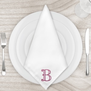 Personalized Dinner Napkins - Victorian - Monogramed Embroidered Cloth Napkin - 18&quot; Cotton Blend