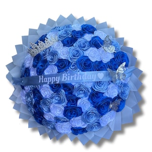 Ribbon Bouquet, Ribbon Rose Bouquet’s, Rose Bouquet, Ramo, Birthday Bouquet, Happy Birthday Bouquet, Rosas De Liston, Rosas Eternas