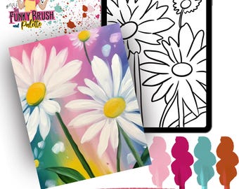 Daisy Paint Party Vorlage - DIY-Gemälde Tracer (Digitaler Download)