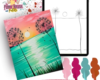 Dandelion Paint Party Printable - DIY Malvorlage (Digitaler Download)