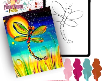 Dragonfly Paint Party Vorlage - DIY-Gemälde Tracer (Digitaler Download)