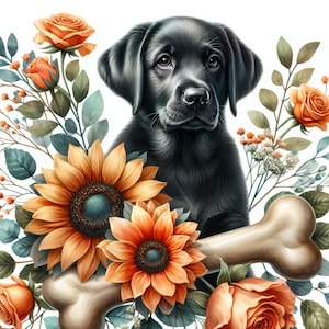 Black Labrador Retriever PNG Graphic Files.  Dog Clipart Pet Lover Design Labrador Silhouette, Dog Breeds Art, Animal Clipart, Dog Decor.