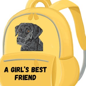 Black Labrador Retriever Embroidery Machine. Black Labrador Dog Lover Owner Animal Lover Birthday New Pet Home Gift Adopted Dog Parents.