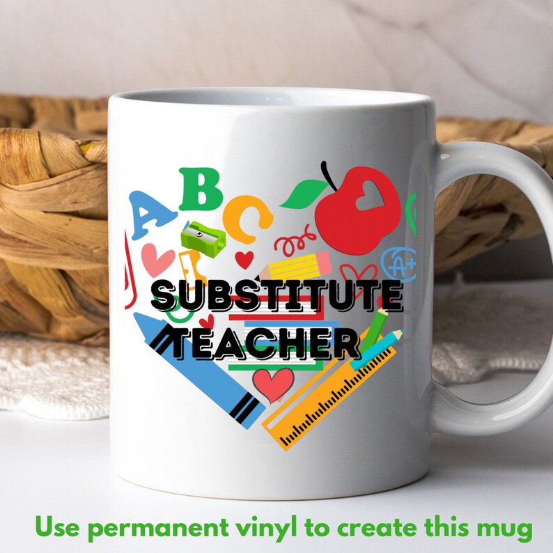 Substitute Teacher PNG SVG graphic file.  Customize Birthday Thank You gifts for Educators.  Personalize retirement gifts for Substitute Teacher.  Create your own unlimited gifts.
ETSY will send you a link to your ZIP file containing your files.