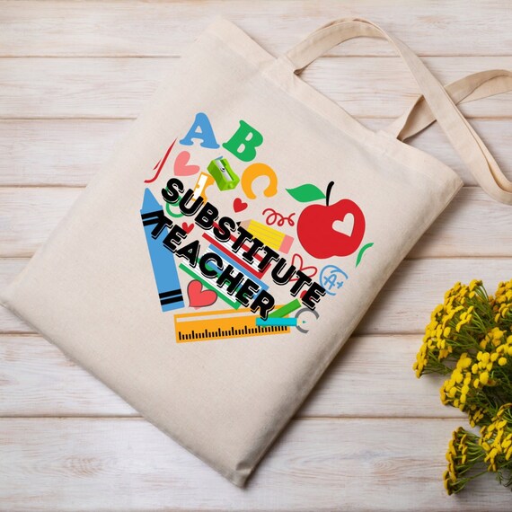 SVG Graphics for Substitute Teacher. Create educator gifts, digital download.