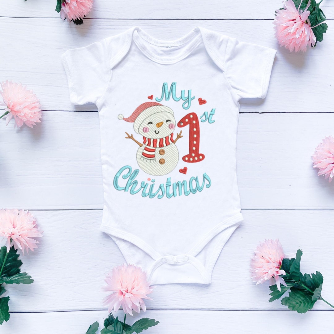 My 1st Christmas Embroidery Design. Baby's First Christmas Gift Create