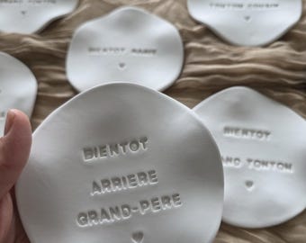 Plato de barro personalizable - Plato de cerámica para baratijas - Plato para joyas