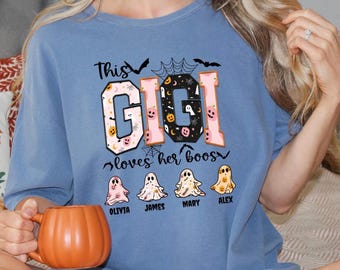 Comfort Colors Personalized Gigi Halloween Shirt, Ghost Family Names