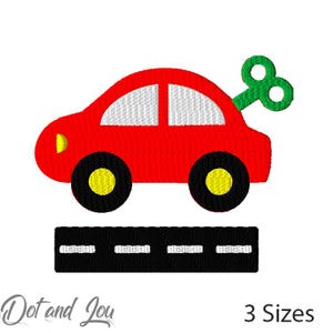 Toy Car Machine Embroidery Design in 3 Sizes