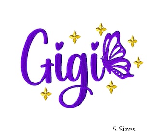 Gigi Machine Embroidery Design: Grandmother Embroidery Pattern (Instant Download)