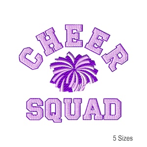 Cheer Squad Machine Embroidery Design: Sports Instant Download Embroidery Files (5 Sizes)
