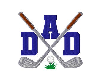 Dad Golf Clubs Machine Embroidery Design (Instant Download)