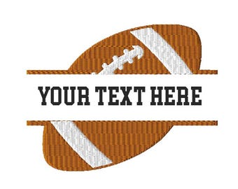 Football Split Monogram Frame Machine Embroidery Design in 5 Sizes
