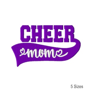 Cheer Mom Machine Embroidery Design: Sports Instant Download Embroidery Files (5 Sizes)
