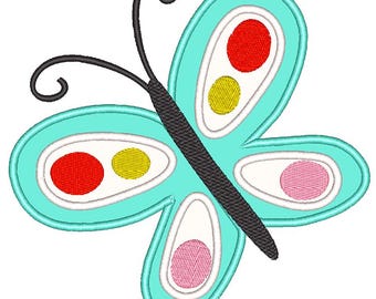 Schmetterling Applikation, Maschinenstickerei, 5 Größen (Digitaler Download)