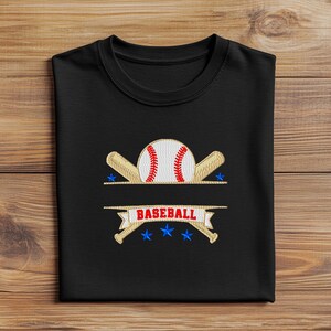 Baseball Split Monogram Embroidery Design: Sports Instant Download Files (5 Sizes) image 8