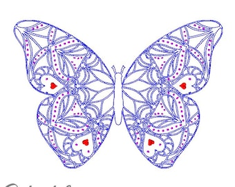 花と蝶の刺繍デザイン：線画（すぐにダウンロード） - Etsy 日本