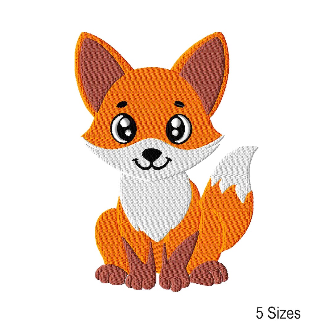 Fox Machine Images Fox Machine Embroidery Design: Animal Instant Download Files (5 Sizes ...